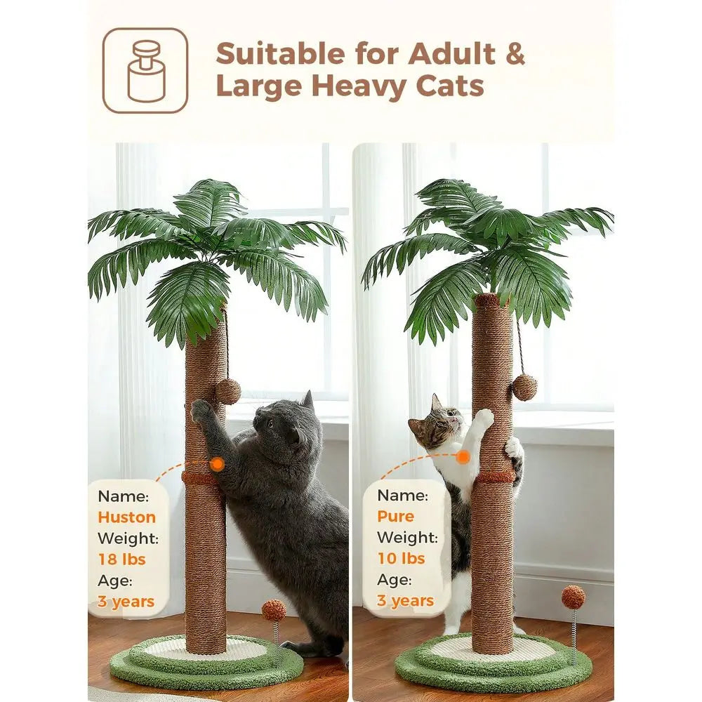 32 Cactus Cat Tree For Indoor Cats, Small Cat Tower Cat Condo With Sisal ching Ramp, Cozy HammockCat ching Post, 33 T