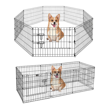 Foldable Metal Dog Playpen for Indoor/Outdoor, Pet Dog Fence Exercise, Pet Puppy Playpen Cage for Yard, Easy Assemble Cat House