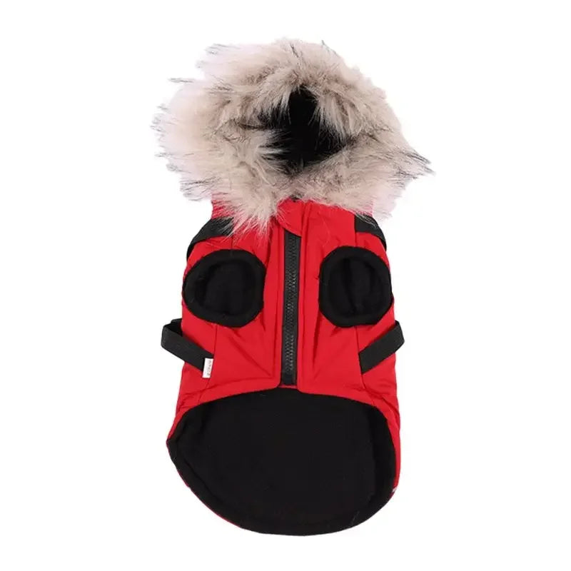 Winter Pet Dog Jacket With Harness Warm Dog Clothes Waterproof Hooded Coat for Small Medium Dogs