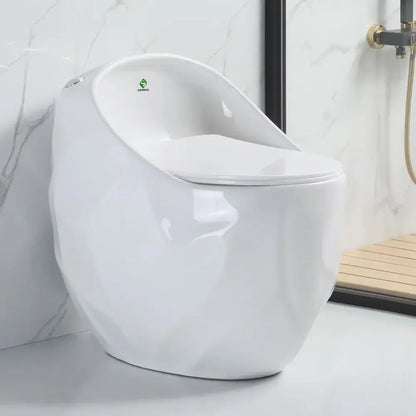 One Piece Toilet Egg Shaped Toilet Bowl amp 1.6 GPF Siphon Flush, Rough in 12 Inch Small Toilets for Small Bathroom Modern Toil