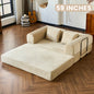 79'' Boneless Couch Foldable Convertible Futon Sleeper Sofa Bed Floor Lounge with L-Shaped Armrests for Living Room Sofas