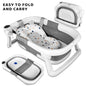 Baby BathTub with Bath Cushion, Portable and foldable, real-time temperature sensor, with a drainage hole