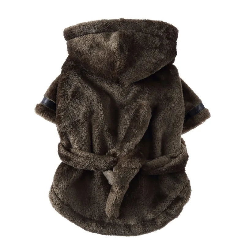 Pet Dog Bathrobe with Hooded Dog Pajamas Sleeping Clothes Soft Pet Bath Drying Towel Clothes For Puppy Dogs Cats