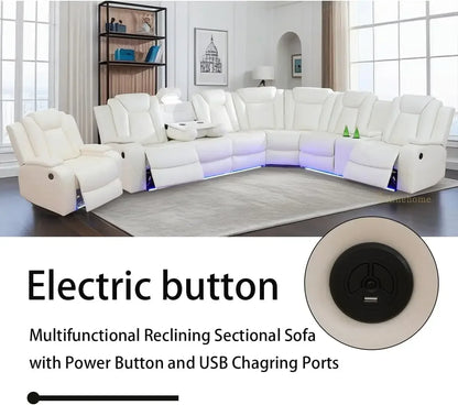 Hot salesLiving Room Furniture Reclining Sectional Sofa, Living Room Power Recliner Adjustable Sofa, Loveseat Chair with Storage