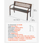 Outdoor Bench Wooden Metal Garden Bench for Outdoors 480 lbs Load Capacity Bench Outdoor Garden Park Bench