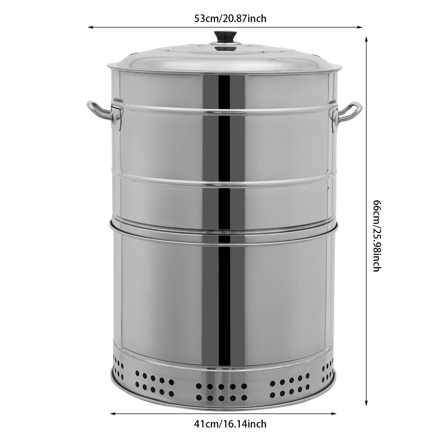 Large Portable Smokeless Charcoal Grill - 360° Stainless Steel BBQ Barrel with 50 Skewers, for Camping,Picnics&Backyard Cooking