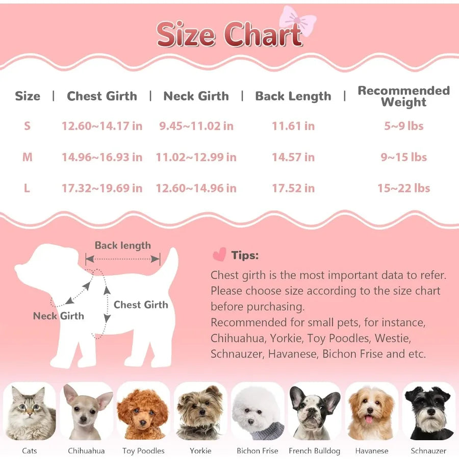 Bowknot Pet Sweater Dress for Small Pets Girl Stretchy Pet Sweaters Pullover Coats Fall Winter Warm Dog Turtleneck Sweater Red