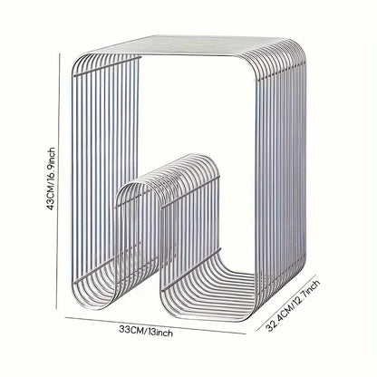 Modern Scandinavian Metal  Table Living Room Furniture Sleek  Side Table Minimalist Storage for Magazines and Books