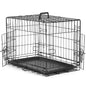 Double Door Folding Metal Wire Dog Cage with Plastic Leak-Proof Pan Tray Extra Large Pet Kennel for Indoor Outdoor Travel
