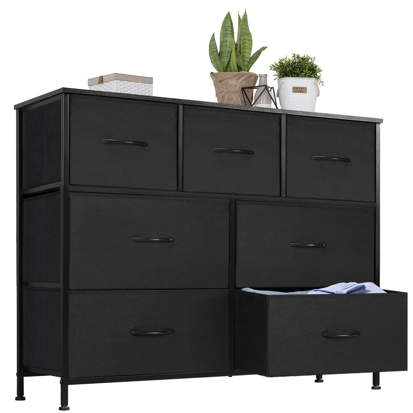 Dresser For Bedroom With 7 Fabric Drawers Organizer Storage Closet Chest Clothes For Living Room Display Cabinet Of Furniture
