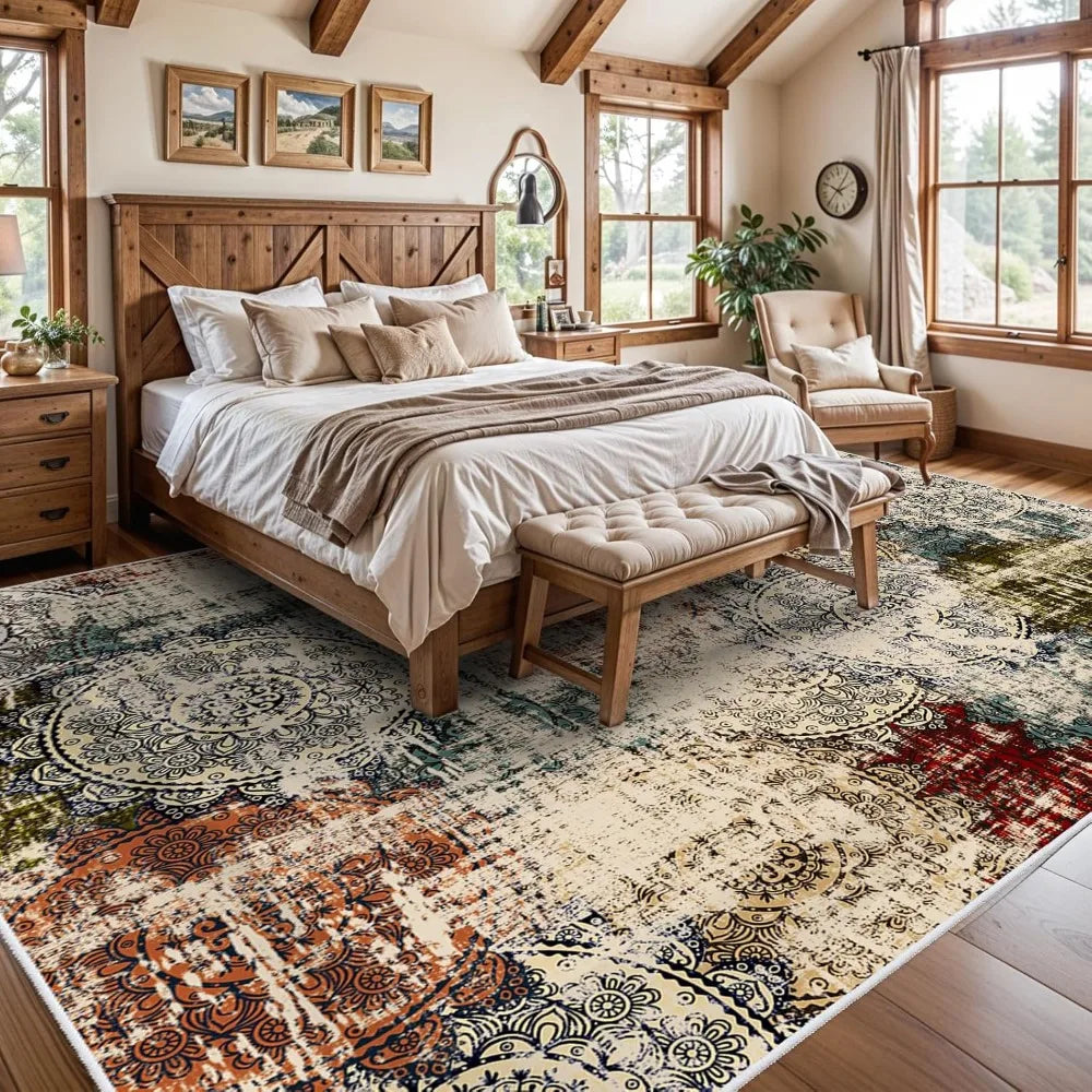 10x14 Living Room Area Rug - Modern Abstract Large Area Rugs Non-Slip Stain Resistant Carpets