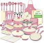 54-Piece Kitchen Cookware Set - Complete Non-Stick Ceramic Pots and Pans Set with Utensils, Bakeware, and Knife Set