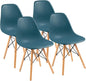 Modern Style Dining Chair Mid Century Modern DSW Chair, Shell Lounge Plastic Chair for Kitchen Chairs Set of 4(White)