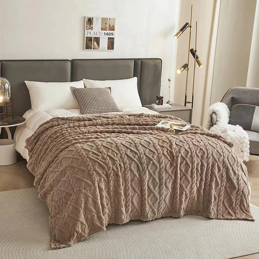 2025 New Style Tapestry Blanket Thick and Warm Taro Cotton Blanket Casual Blanket for Office Nap