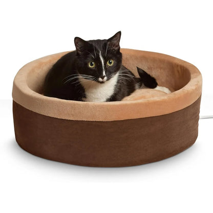 Thermo-Pet Bed Heated Pet Beds for Large Indoor Cats & Dogs, Calming Warming Pillow Pet Bed, Machine Washable