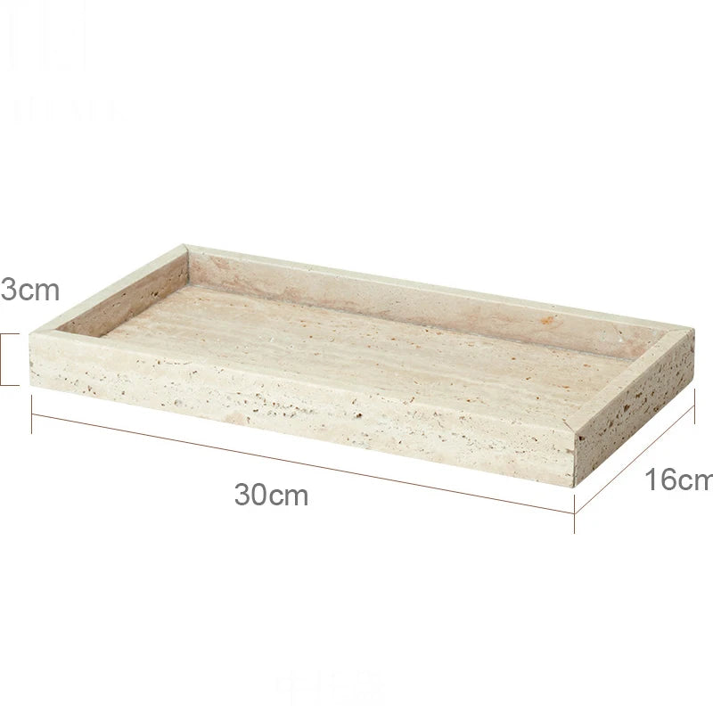 Travertine Bathroom Set Luxury Soap Dish Soap Dispenser Tissue Box Vanity Tray Bathroom Accessories Set