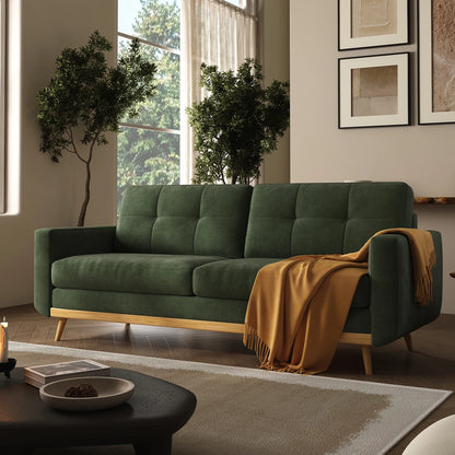 67.7-inch Mid-Century Modern Loveseat Sofa with Wooden Legs  for Living Room, Bedroom, or Office