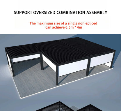 Modern Outdoor Waterproof Aluminum Louvered Sunroof Pergola Sun Shade Frame Electric Pergola Louvered Roof Aluminium Canopy