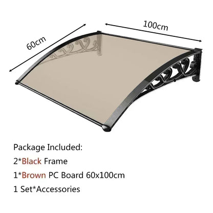 Door Window Awning Big Size PC Board Cover Outdoor Patio Canopy Sun Shelter Window Eaves Rain Cover Awning Aluminum Pergola