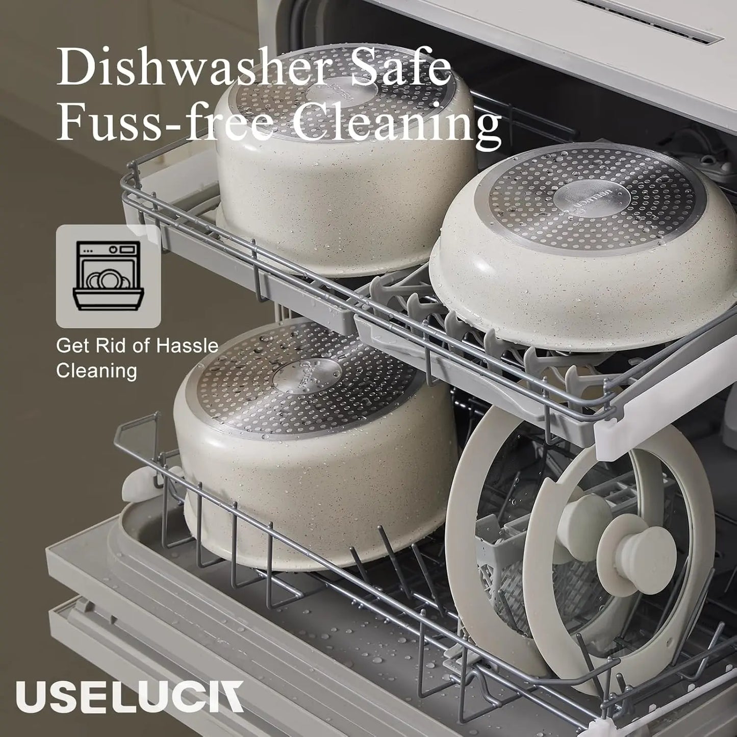 Pots and Pans Set Healthy Non toxic Non Stick Ceramic Cookware Set 21 Pcs Detachable Handles, Oven Safe, Induction Dishwasher