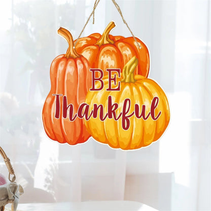 Thanksgiving Front Door Welcome Sign Turkey Pumpkin Car Hanging Decor Harvest Paper Wreath for Home Party Celebration