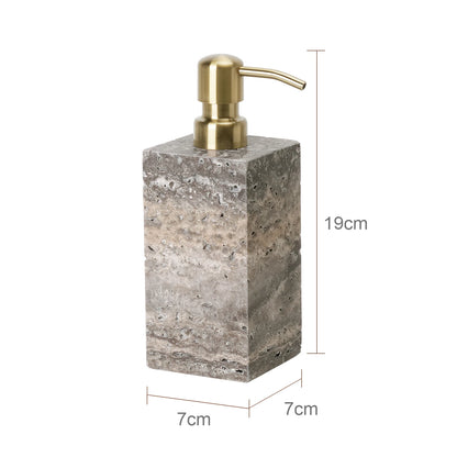 Grigio Travertino Bathroom Accessories Sets Vintage Marble Soap Holder Soap Dispenser Vanity Tray Bathroom Set