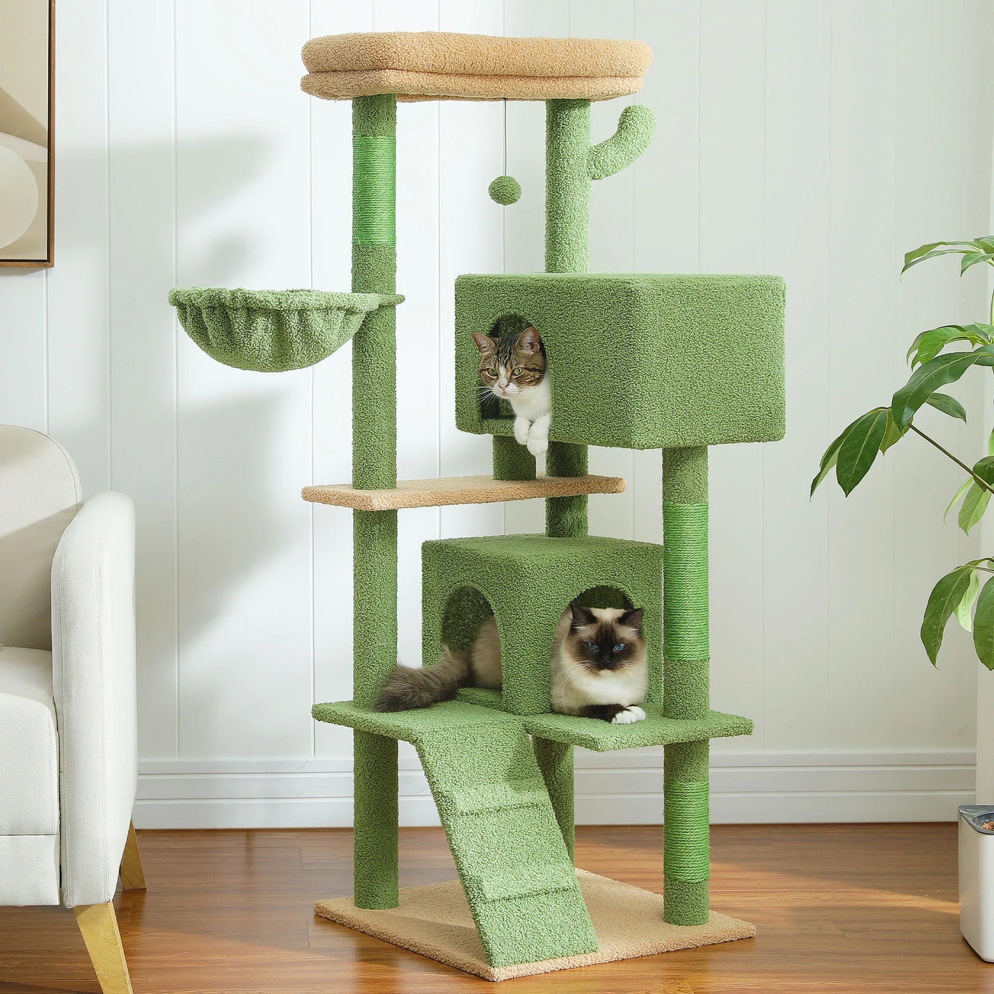 Cat Tree for Large Cats with Large Top Perch Cat Tower with Scratching Post