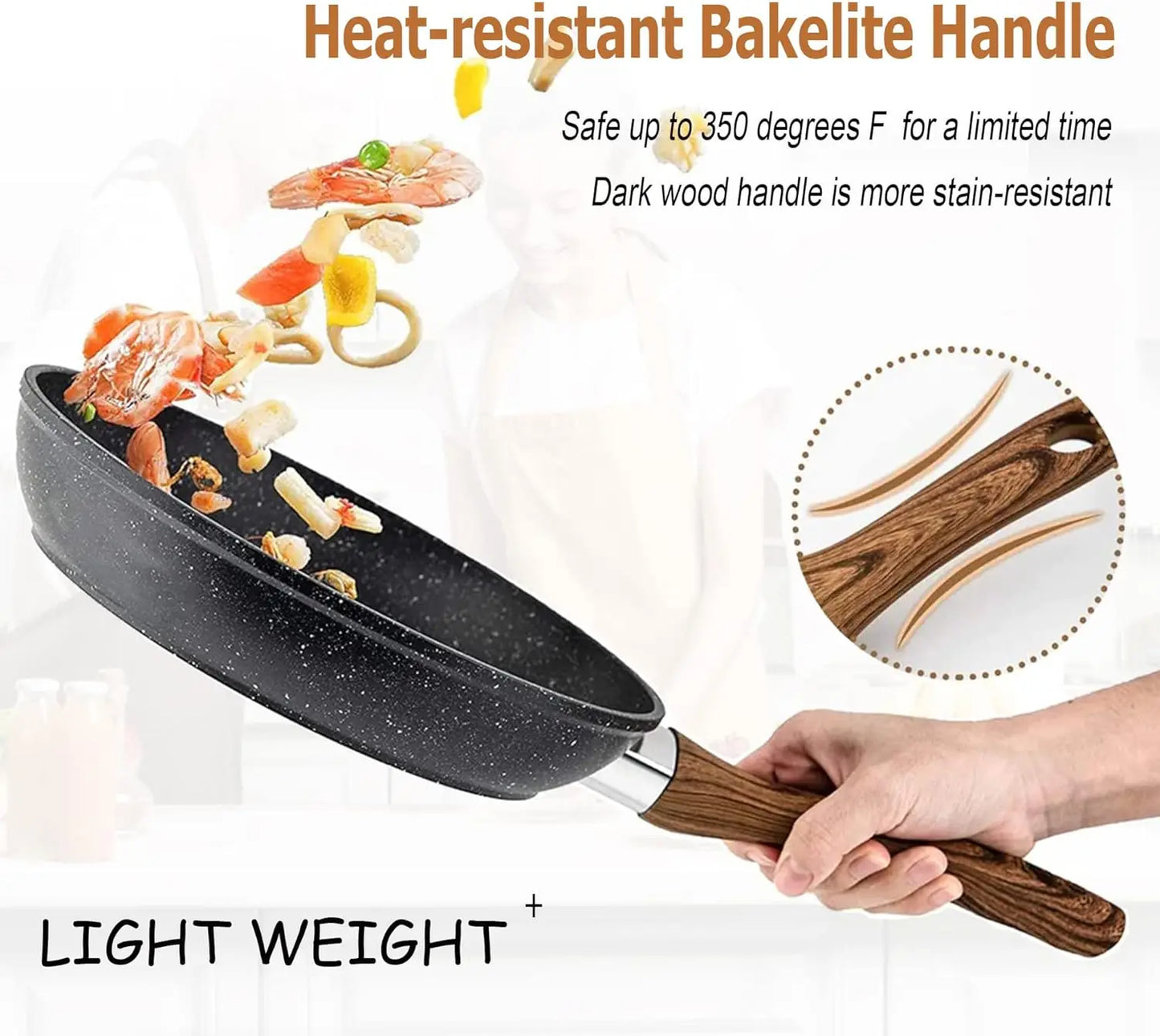 Induction Cookware & Bakeware Set - 30 Piece Black Granite Cooking Pans Set, Non-Stick Pots and Pans Set