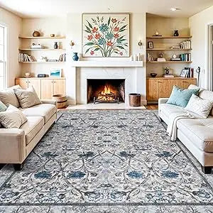 10x14 Living Room Area Rug - Modern Abstract Large Area Rugs Non-Slip Stain Resistant Carpets