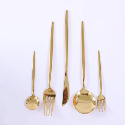 90Pcs Gold Stainless Steel Silverware - Heavy Duty Cutlery, 420 Stainless Steel Tableware Set for Wedding, Buffets, Restaurants