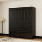 Wooden Armoire Wardrobe Closet：Large Wardrobe Closet with 4 Doors, 3 Drawers for Tall Cabinet, Wardrobe Cabinet for Bedroom with