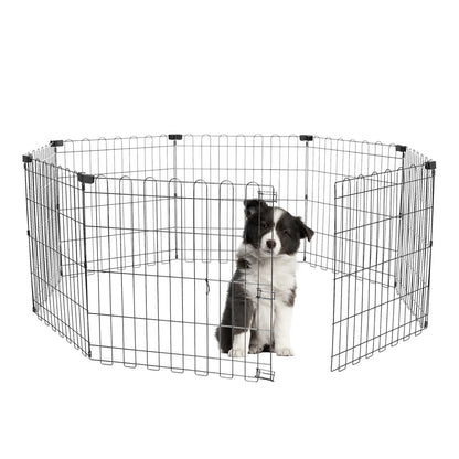 Foldable Metal Dog Playpen for Indoor/Outdoor, Pet Dog Fence Exercise, Pet Puppy Playpen Cage for Yard, Easy Assemble Cat House