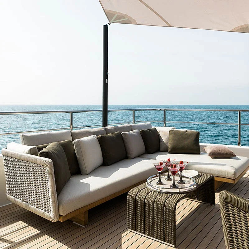 Nordic Wood Garden Furniture Sets Corner Relaxing Modern Luxury Garden Table Center Lounge Camping Designer Mesa Home Furniture