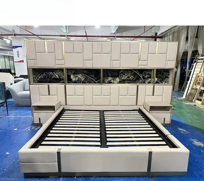 Italian Luxury Bed Manufacturer Customization Luxury Bed Room Set Headboard Headboard Upholstered Cama De Casal Furniture Home