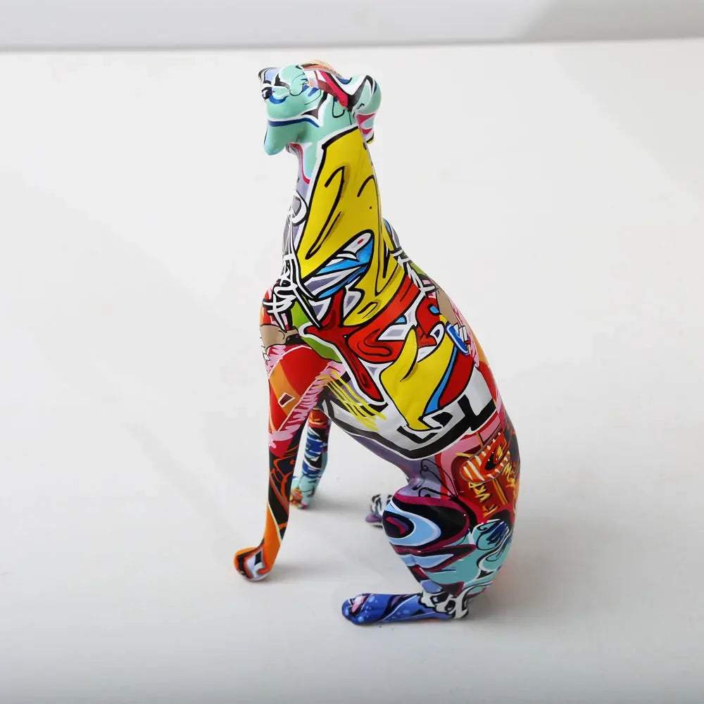 Modern Creative Painted Colorful Greyhound Doberman Decoration