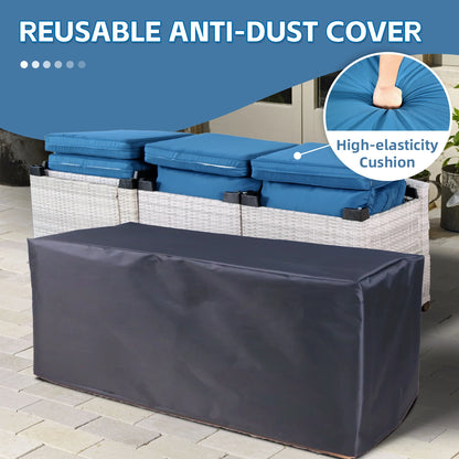 Outdoor Patio Furniture, 7 Piece Outdoor Sectional Sofa PE Rattan Wicker Patio Conversation Sets with Thick Cushions