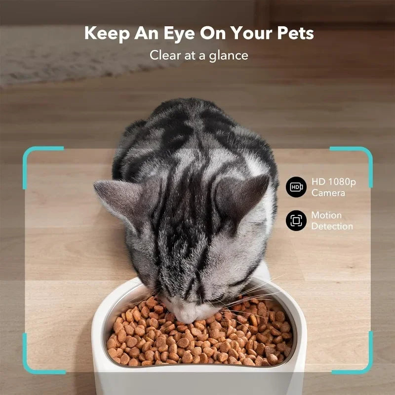 PETLIBRO Automatic Cat Feeder with Camera, 1080P HD Video with Night Vision, 5G WiFi Pet Feeder with 2-Way Audio, Low Food &
