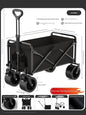 Foldable Multi-Function Beach Cart Heavy Duty Large Capacity Folding Cart Outdoor Trolley Portable Camper