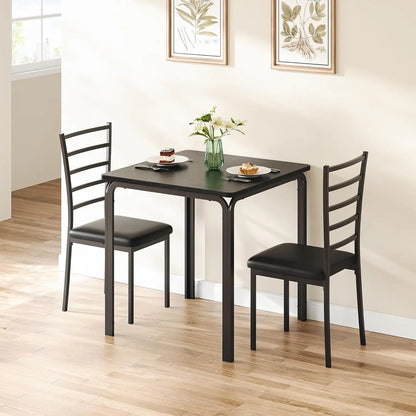 Dining Table for 2 Space Saving Dining Table Set for Small Spaces 3 Piece Dining Table Set & Metal Steel Frame for Dining Room