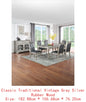 Formal 1pc Dining Table with 2 Leaves, Silver Grey Finish, Antique Design, Rubberwood, Large Family Dining Room Furniture