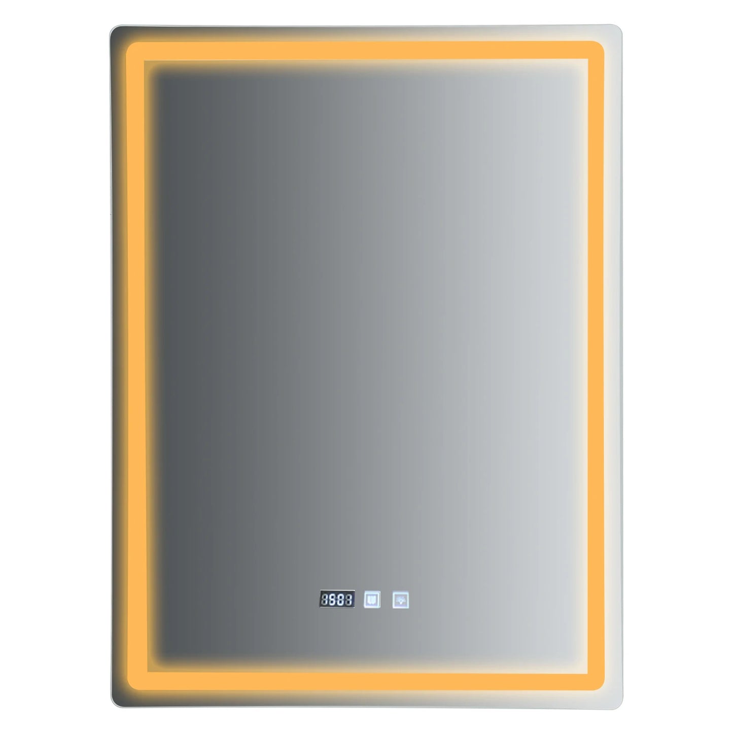 LED Anti-Fog Bathroom Mirror, Wall Mounted Lighted Vanity Mirrors with 3 Colors Dimmable, Touch Switch