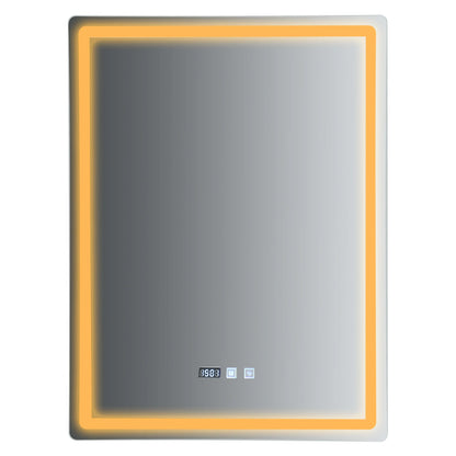 LED Anti-Fog Bathroom Mirror, Wall Mounted Lighted Vanity Mirrors with 3 Colors Dimmable, Touch Switch