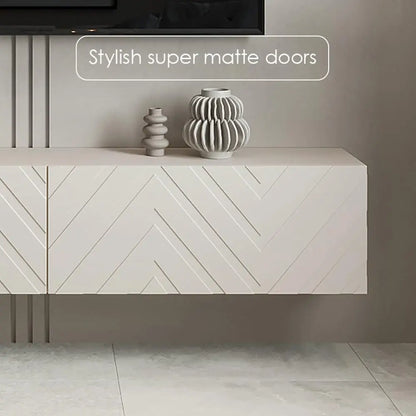 Floating TV Stand Wall Mounted for Living Room and Bedroom, Media, Entertainment Center with Storage and Drawers Fits TV 50 55