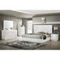 Queen 5-Piece Bedroom Set – Modern Design with Lacquer Finish, Geometric Accents, and LED Lighting