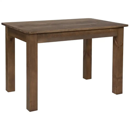 Rustic Solid Wood Dining Table with Square Legs Farmhouse Style Seats 4 Strong Pine Kitchen Table Indoor Furniture 46"x30