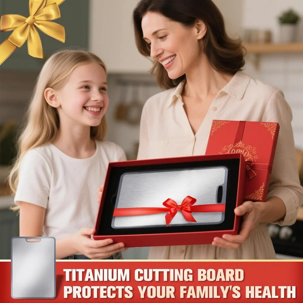 Titanium Cutting Board - 5mm Thick with Edge Protection, Non-Deforming & Lightweight for Kitchen, Camping, and Housewarming Gift