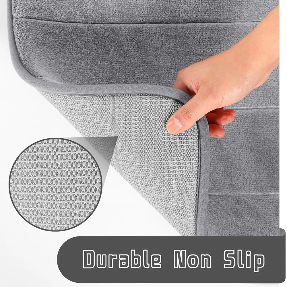2 Piece Memory Foam Non Slip Bath Mat Set