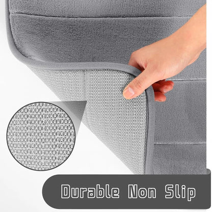 2 Piece Memory Foam Non Slip Bath Mat Set