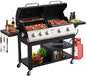5-Burner Propane Gas Grill and Griddle Combo, Dual Zone Outdoor BBQ with 54,000 BTU 627 SQ.IN. Stainless Steel & Porcelain Cast