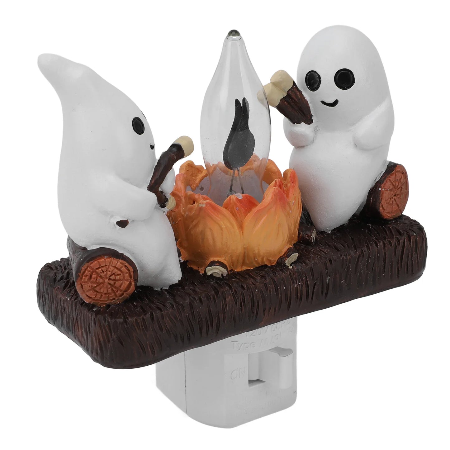 Ghost Campfire Flickering Night Light Resin Ghost Nightlight Energy Saving Flashing Flaming Decoration Spooky
